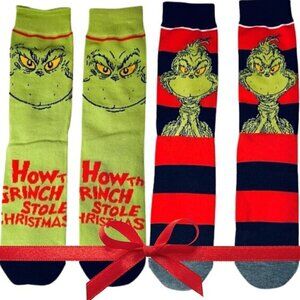 NWT Lot of 2 Grinch Socks - Size Medium (US 6-10) - Christmas / Holiday Season